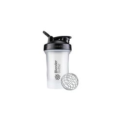 BlenderBottle Classic V2 Shaker Bottle with Stainless Steel Ball, For Protein Shakes, Dishwasher Safe, 590ml, Black/Clear