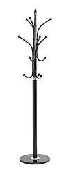 HAKU Möbel Cabide cromado, preto, mármore, metal - Dim. : AL 179 cm x diâmetro 40 cm, estilo: Moderno