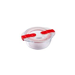 Pyrex Cook & Heat Recipiente de armazenamento e transporte de alimentos, vidro borosilicato, transparente, 14 x 12 x 5 cm