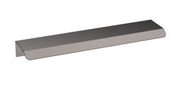 nuie H724 Modern Finger Pull Furniture Handle, 96mm Centres, 150 x 17 x 36mm, Brushed Pewter