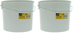 Coral 73312 Essentials Plastic Paint Kettle Container with Metal Handle for Paints and Paste, White, 5 Litre (Pack of 2)