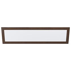 EGLO Led Panel Piglionasso, con cornice decorativa in legno, lampada da soffitto in legno marrone scuro, luce da cucina e ufficio, illuminazione bianco neutro, L 124,5 cm