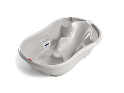 OKBABY Fala Evolution - Ergonomiczna taca z antypoślizgowym siedziskiem do łazienki dla niemowląt 0-12 miesięcy - szary