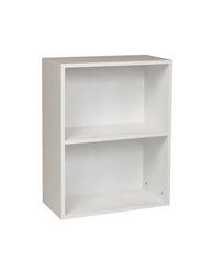 furni24 Estantería Ancha con 2 Compartimentos, estantería de Madera, estantería de Cubos, estantería de Almacenamiento, Color Blanco, 60 x 31 x 77 h