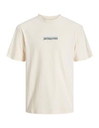 JACK & JONES JORLAFAYETTE EMB Tee SS Crew Neck, Botercrème/detail: jj, XXL