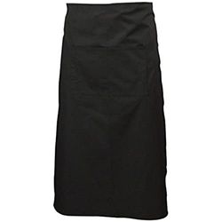 Genware NEV-NA07 Long Apron with Split Pocket 70 cm x 90 cm, Black