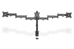 DIGITUS Suporte para monitor, braçadeira de secretária, 3 monitores, até 27 polegadas, até 3 x 8 kg, VESA 75 x 75, 100 x 100, preto