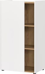 Germania Archiefkast 6001-633 GW-HASSELT, in wit/eiken, greeploos ontwerp, FSC-gecertificeerd, 62 x 115 x 42 cm (BxHxD)
