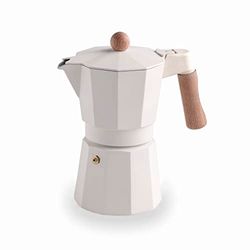 Lacor - 62099 - Italiaans koffiezetapparaat Trento White, Express koffiezetapparaat, gegoten aluminium, geschikt voor alle soorten vuurwerk, inclusief inductie, capaciteit 9 kopjes, matwitte afwerking