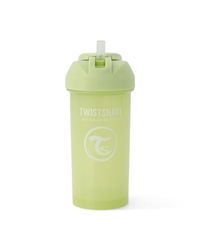 Twistshake Spill Free Straw Cup 360 ml, Leak Proof Training Sippy Cups for Toddlers and Babies, Drinking Water Bottles Trainer Cup, 6+ Months, BPA Free, Cactus Green