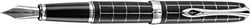 Diplomat A Plus Rhomb Guilloche Fountain Pen with Steel Medium Nib - Lapis Black Lapis Black - Chrome, D40101025