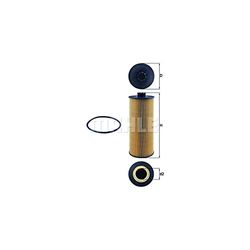 MAHLE OX 155D Oil Filter - Oil Filter with Gasket / Gasket Set