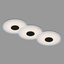 BRILONER - Set van 3 LED inbouwspots plafond, 650 lumen inbouwspots led, LED inbouwspot badkamer, inbouwspot badkamer IP44, zwart, 120x36 mm (DxH)