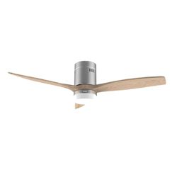 EVVO Plafondventilator met ledlicht en wifi, stil, Ø 132 cm, 3 vleugels, motor DC 40 W, 6 snelheden, timer tot 4 uur, winter-zomerfunctie, IP44, model: V550, grijze lak
