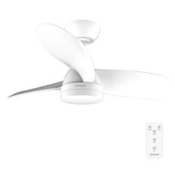 Cecotec Plafondventilator met Licht EnergySilence Aero 3050 White. 35 W, DC-motor, Diameter 36” met LED-licht, Afstandsbediening, Timer, 6 Snelheden en 3 Bladen
