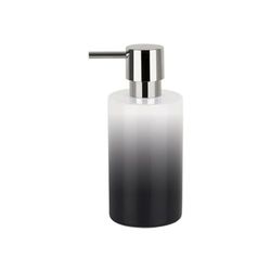 Spirella Distributeur de Savon Liquide „Tube“ Céramique Distributeur de Lotion avec doseur en ABS chromé Capacité 300 ML (ØxH): 7 x 16 cm - Gris/Blanc