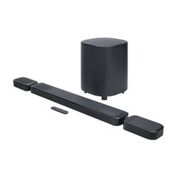 JBL Bar 1000 MK2, Soundbar Bluetooth a 7.1.4 Canali per TV con Altoparlanti Rimovibili, Subwoofer da 10”, Audio Surround Dolby Atmos e DTS:X, HDMI eARC, Wi-Fi, PureVoice 2.0 e MultiBeam 3.0, Nera