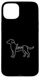 Labrador Retriever Love Line Art Minimalist Lab Dog Lover Case for iPhone 15 Plus