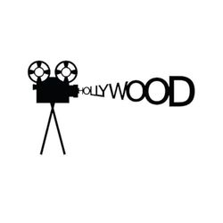 Ambiance-Live Sticker Mural Cinéma Hollywood, Blanc, 55 x 120 cm
