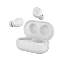 JLab JBuds Air Cuffie Bluetooth, Cuffie wireless con Custodia di Ricarica USB, Resistenza al Sudore IP55 e Audio Personalizzato EQ3, Auricolari Bluetooth con Oltre 24 ore di Riproduzione, Bianco