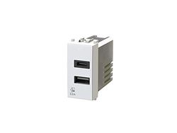 USB3.0 Bloc d'alimentation USB 3 A 2 sorties sur module unique avec connecteur type A et type C compatible avec Vimar Arkè Blanc