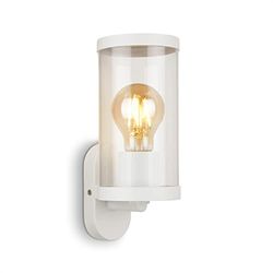 BRILONER Lampe d'extérieur en verre IP44 E27 Blanc 230 x 95 x 115 mm (L x l x H)