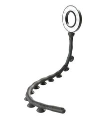 DigiPower Twist - Anillo de luz Flexible con 10 ventosas para un Agarre óptimo en PC, portátil, Tablet y Espejo, Color Negro