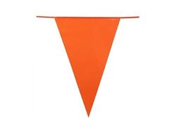Boland 61871 - vlaggetjesslinger oranje, 1 stuk, lengte 25 meter, 40 vlaggen elk 20 x 30 cm, vlaggenketting, decoratie, slinger, themafeest, verjaardag, EM, WK