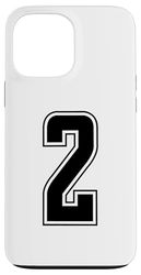 Black Number 2 Team Junior Sports Numbered Uniform Case for iPhone 13 Pro Max