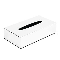 Caja de pañuelos cromada y rectangular de 61 x 254 x 139 mm
