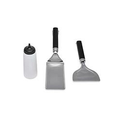 Weber Set Accessori per Piastra Grill, 3 Pezzi, Composto da Giraplati per Piastra, Raschiatore in Acciaio Inossidabile e Bottiglia Schiacciante. Perfetto per Tutte Le Planchas/Piastra Grill (6777)