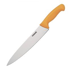 Vogue GH527 professionell kockkniv med gult handtag, högkvalitativt stål, 26 cm lång