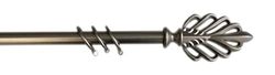 Kippen 1304S - Extendable Curtain Pole 120-200 cm - Leaf Pattern Satin Silver