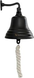 ACL Bar Home Pub Accesorios Timbre de Mano - Timbre de Barra montado en la Pared Decoraciones náuticas - Timbre Negro único con Sonidos Fuertes y nítidos Ideal para Navidad, Pub de 8 Pulgadas