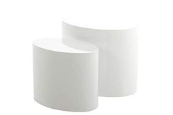 AC Design Furniture Rico conjunto de 2 meses de sala de estar, Al. : 48 x An. : 40 x Prof. : 33 cm e Al. : 40 x An. : 33x Prof. : 24,5 cm, branco, madeira, 2 peças