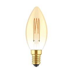 BeBulbs Lampadina LED Dorata Carbon Line filamento verticale Candela C35 3,5W 300Lm E14 2700K Dimmerabile