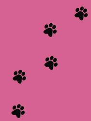 Appawled Prints – Cat Paw Prints on Rose, 8.5” x 11” Hardback Journal, Unique Layout-left page top half blank, bottom half lined, facing page reversed