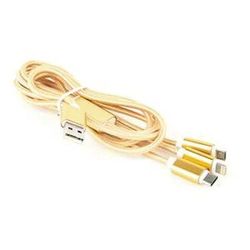 3-in-1 USB-oplaadkabel, goud, 1m