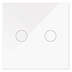 WESA - Doble conmutado Táctil de cristal Blanco empotrable, Caja de cristal con pantalla táctil, con material de montaje y con indicador LED