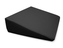 Quirumed WELLCORE Cuscino cuneo per massaggio, 40 x 55 x 13 cm, in ecopelle, sfoderabile, imbottitura in schiuma, per yoga, fitness, ergonomico, nero