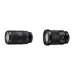 Sony SEL-70350G Tele-Zoom Lens, 70-350 mm, F4.5-6.3, OSS, APS-C, Zwart & Sony SELP18105G.AE Powerzoom-Objectief (18-105 mm, F4, OSS, APS-C, Geschikt Voor A6000, A5100, A5000 En Nex Series), Zwart