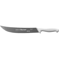 Starrett Coltello da Bistecca Macellaio Acciaio Inox Dello Chef, Profilo Curvo Largo, 10 Pollici (250 mm), Manico Bianco (BKW205-10)