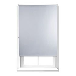 Relaxdays Estore opaco de rolo sem perfuração, tecido e alumínio, largura do tecido, 116 cm, 120 x 160 cm, branco, 120 x 160