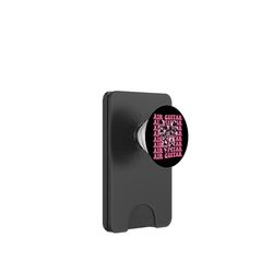 Arco de coqueta para guitarrista de Air Guitar Girl Pink Ribbon PopSockets PopWallet para MagSafe