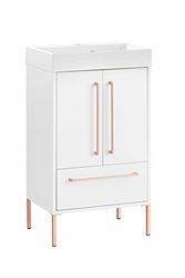 Schildmeyer Gloria 150095 Wastafel, houtmateriaal, 50 x 36 x 89,3 cm, wit/roségoud