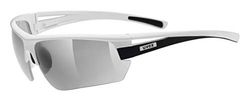 uvex Gravic Óculos desportivos unissexo, Incl. Lentes intercambiáveis, conforto sem pressão e fixação, branco preto mate/prateado, tamanho único