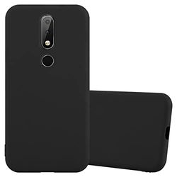 Cadorabo Custodia per Nokia X6 / Nokia 6.1 PLUS in CANDY NERO - Morbida Cover Protettiva Sottile di Silicone TPU con Bordo Protezione - Ultra Slim Case Antiurto Gel Back Bumper Guscio