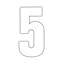 Merriway BH04100 (4 Pcs) White Vinyl Stick-On Wheelie Bin Post Box Crate Dust Bin Numbers 75mm (3 inch) Number 5 - Pack of 4 Pieces