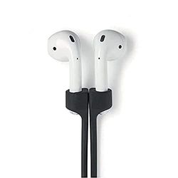 aiino - AirStrap Porte-Collier en Silicone pour Apple AirPods 1 et 2 | Dentelle Anti-Perte - Noir