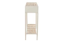CONSOLA METAL BAMBU BEIGE MARRON 135x41x80 CM